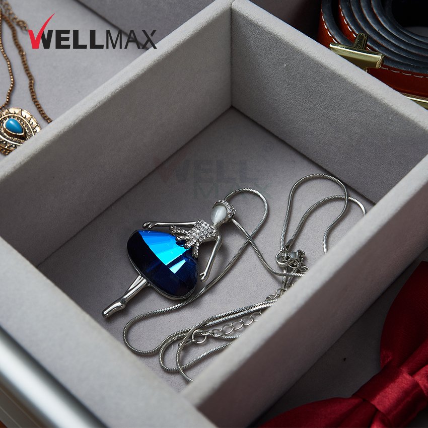 WELLMAX Wardrobe Accessories Jewelry Tray Drawer Pull Out Sliding Organizer Box Basket Storage For Bedroom