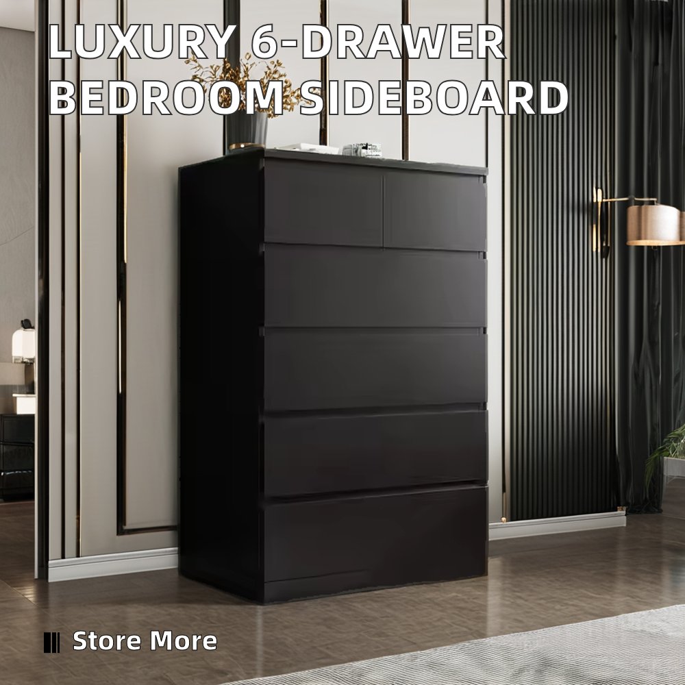 Modern Luxury 6-Drawer Sideboard Cabinet Best Minimalist Design Mattress Dresser for Bedrooms Basket Storage Wholesale Furniture