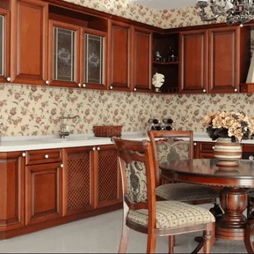 DBM antique design solid wood luxury kitchen cabinet l shape u shape factory direct