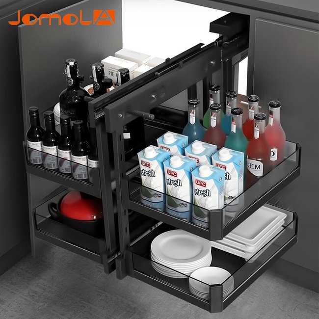 factory custom universal kitchen storage magic corner cabinet basket