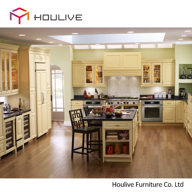 maple wood self assemble solid wood raised panel style kitchen cabinets