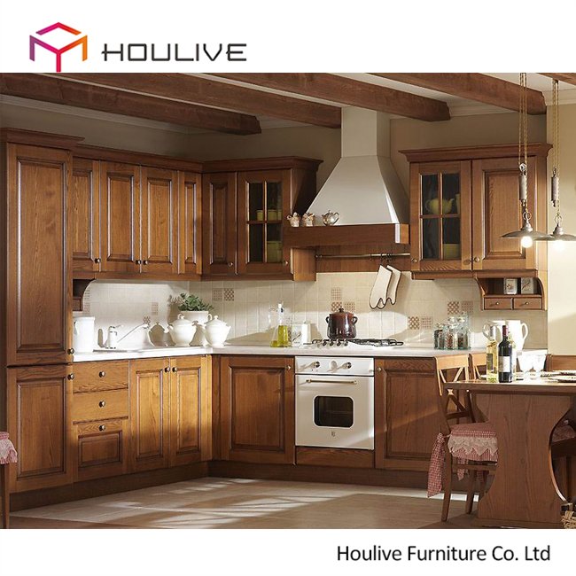maple wood self assemble solid wood raised panel style kitchen cabinets