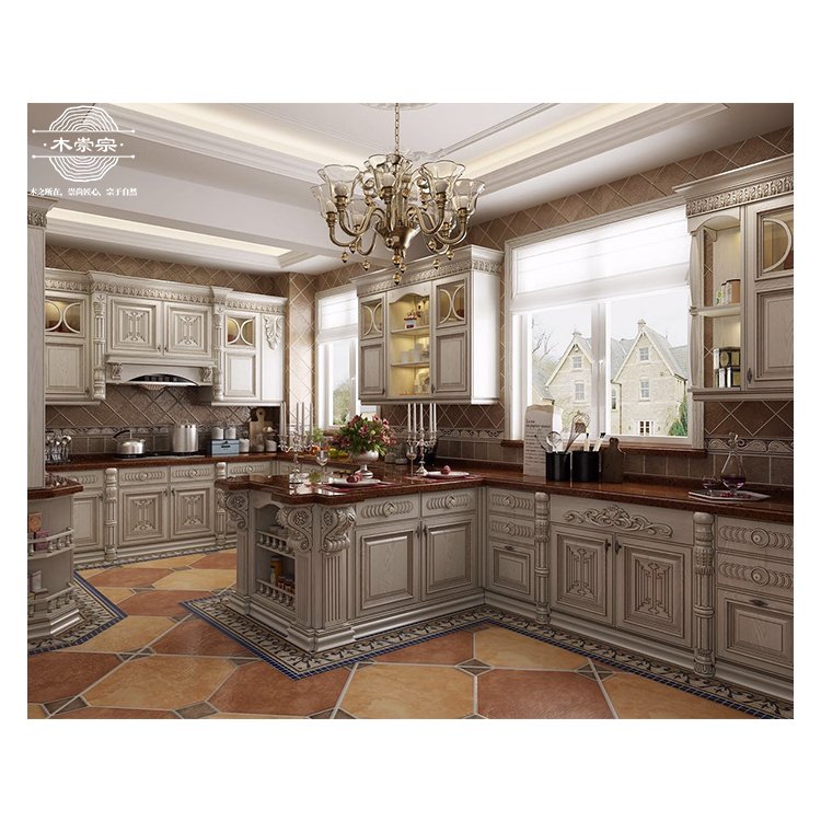 island kitchen cabinets complete sets luxury european solid wood white lacquered cupboard whole house custom furniture factory