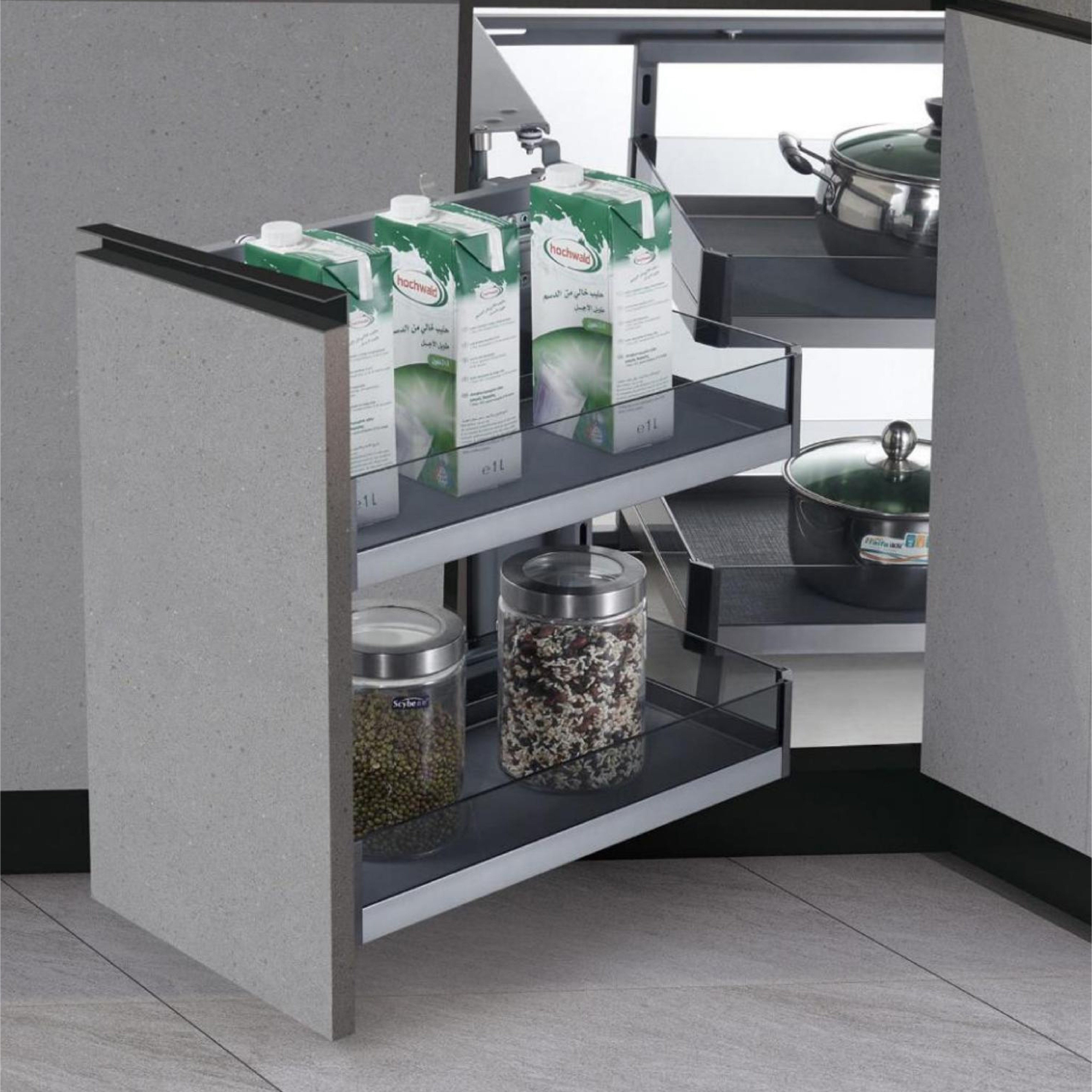ComSol Customized Modern Glass Storage Soft Closing Accessories Cabinet Kitchen Furniture Organizer Custom Kitchen Cabinet