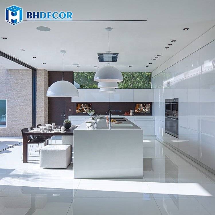 Custom Vertical Swing Lift-Up Mechanism Work Bench 3 Door Edge Banding Hydraulic Modern Kitchen Cabinet