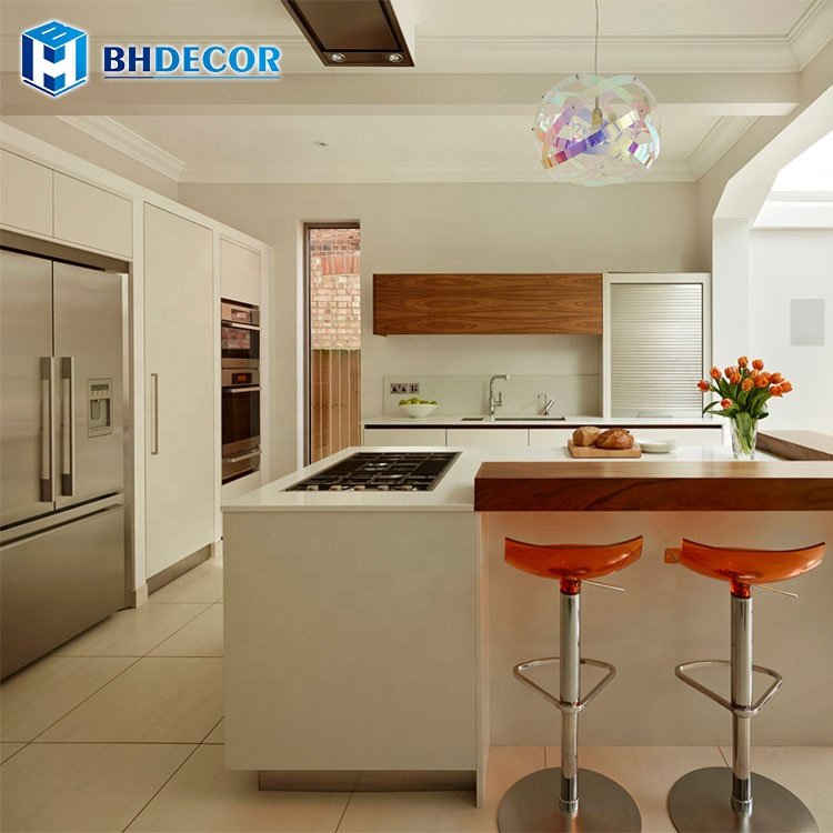 Custom Vertical Swing Lift-Up Mechanism Work Bench 3 Door Edge Banding Hydraulic Modern Kitchen Cabinet