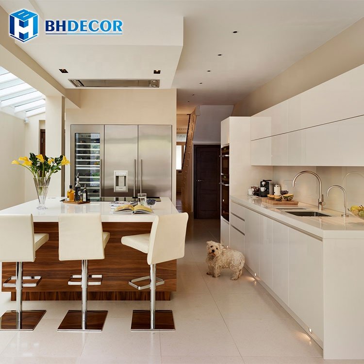 Custom Vertical Swing Lift-Up Mechanism Work Bench 3 Door Edge Banding Hydraulic Modern Kitchen Cabinet