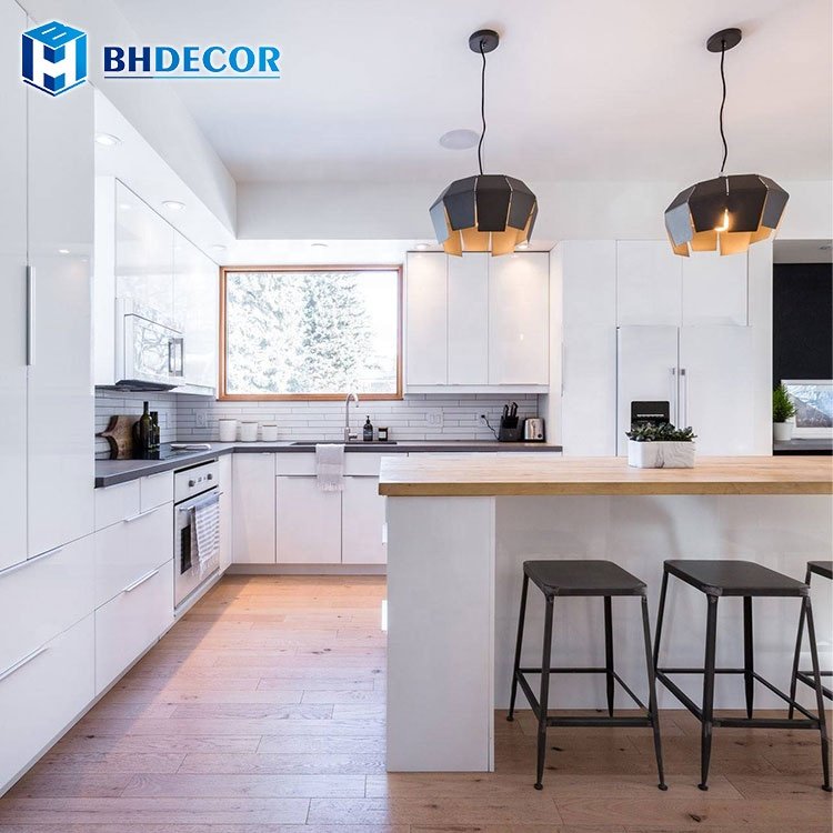Custom Vertical Swing Lift-Up Mechanism Work Bench 3 Door Edge Banding Hydraulic Modern Kitchen Cabinet