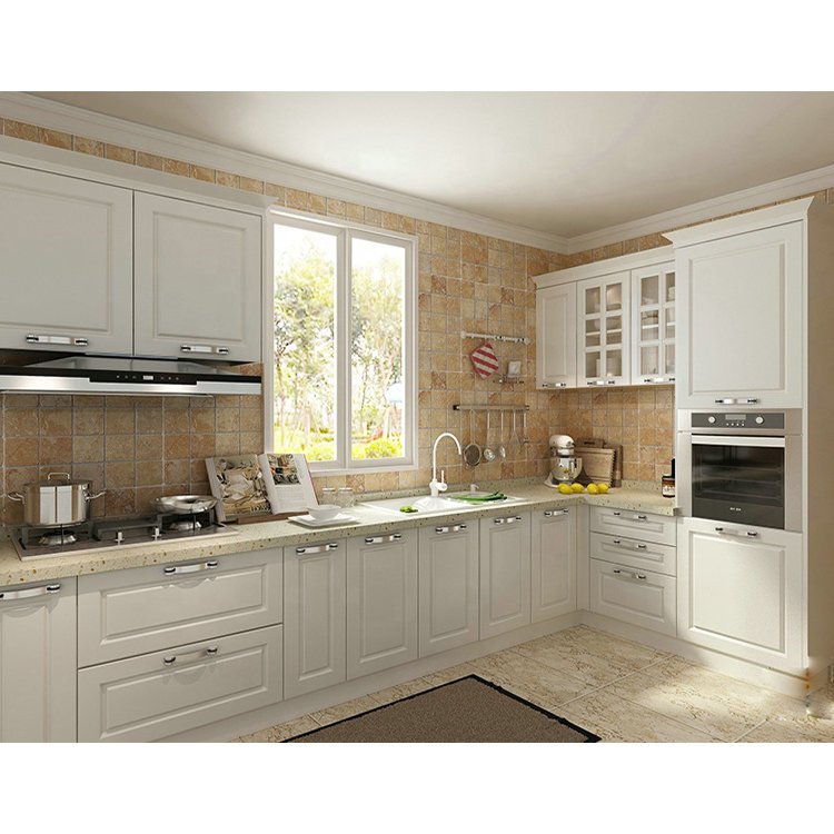 Apartment plywood carcass modular kitchen cabinet design modern pvc membrane mdf wooden board kitchen cabinets set