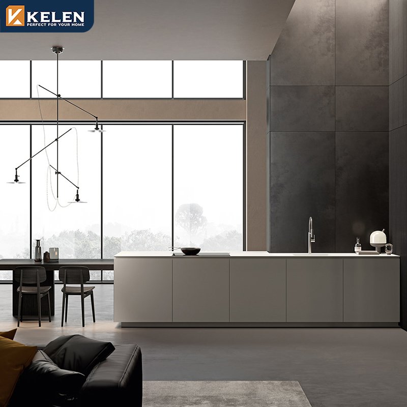KELEN 2024 kitchen set cabinet supplier modular modern island wood basket furniture kitchen cabinet