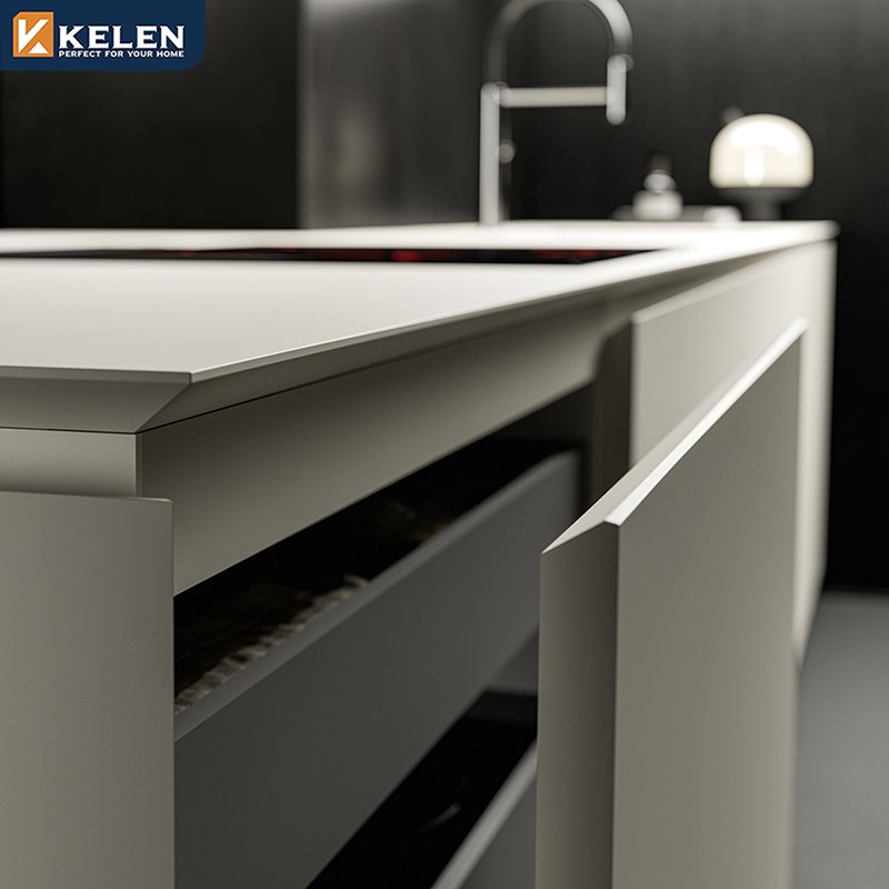 KELEN 2024 kitchen set cabinet supplier modular modern island wood basket furniture kitchen cabinet