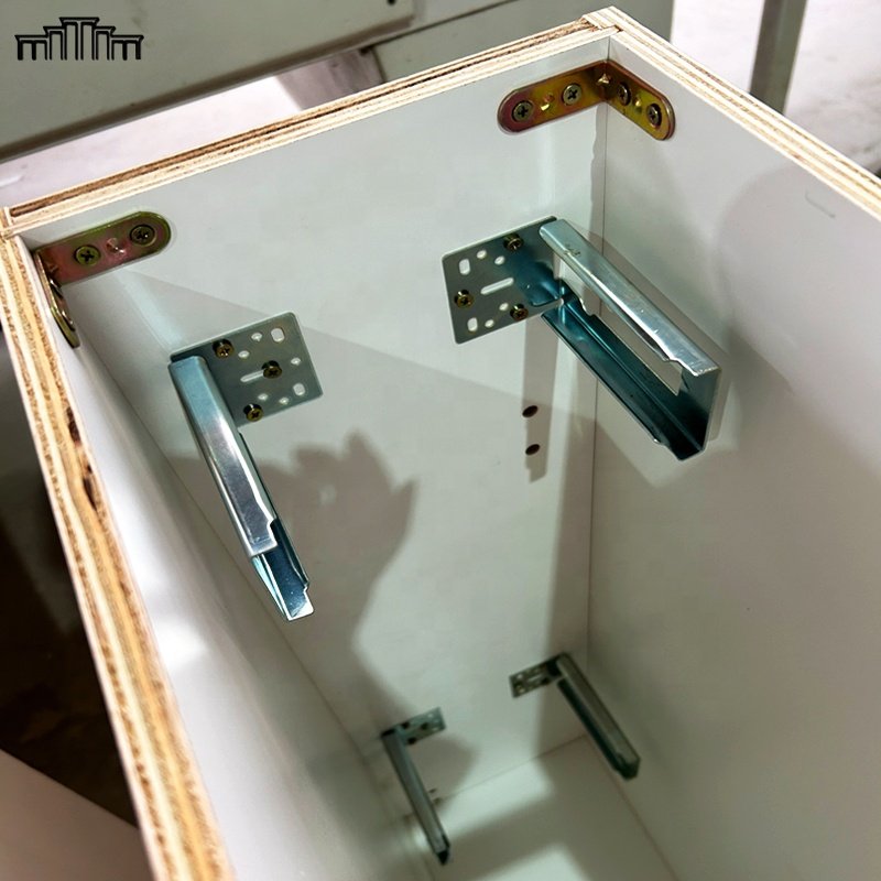 OEM Factory Automatic Production Pull Out DTC Soft Close Drawer Glides Kitchen Base Spice Rack Cabinets With CARB-2 Plywood Body