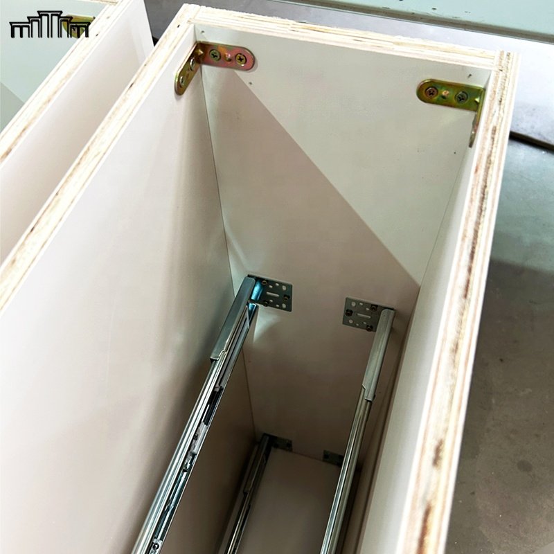 OEM Factory Automatic Production Pull Out DTC Soft Close Drawer Glides Kitchen Base Spice Rack Cabinets With CARB-2 Plywood Body
