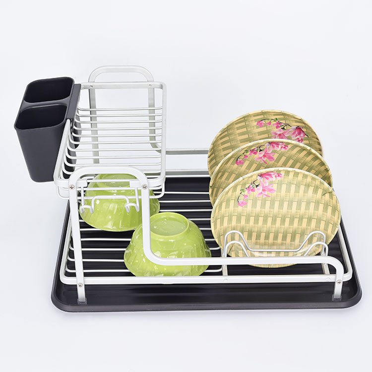 storage aluminium dish drying plate holder dryer utensils dish drain rack kitchen Steel Standing Type Dish Plate And Bowl Rack