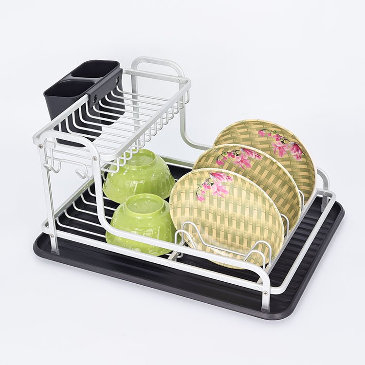 storage aluminium dish drying plate holder dryer utensils dish drain rack kitchen Steel Standing Type Dish Plate And Bowl Rack
