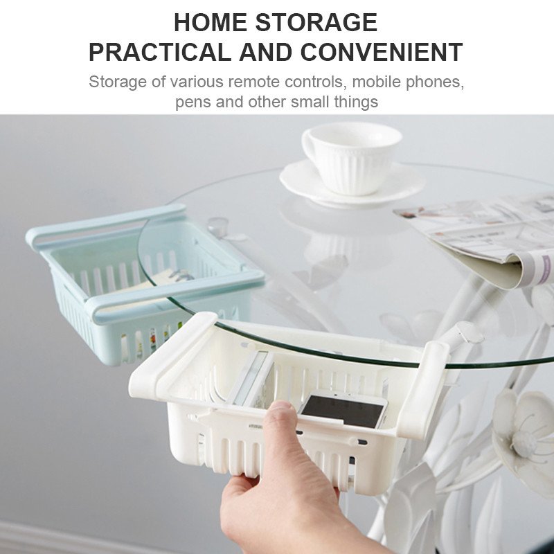 Kitchen Organizer Fridge Storage Drawer Retractable Plastic Hangable Pull Out Refrigerator Vegetable Storage Basket For Food