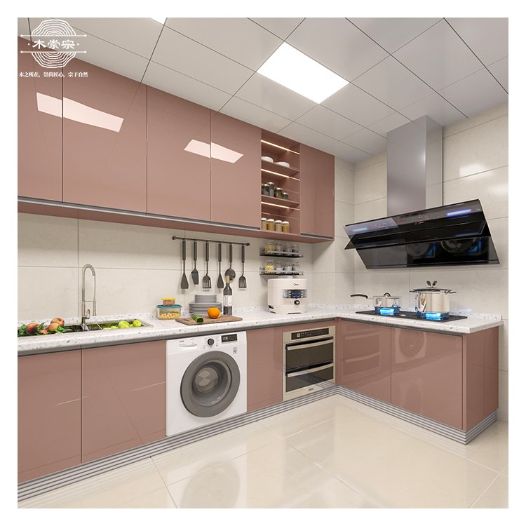 modern wood kitchen cabinet plywood kitchen cabinets l shape wholesale kitchen cabinets ready to assemble Custom cabinetry full