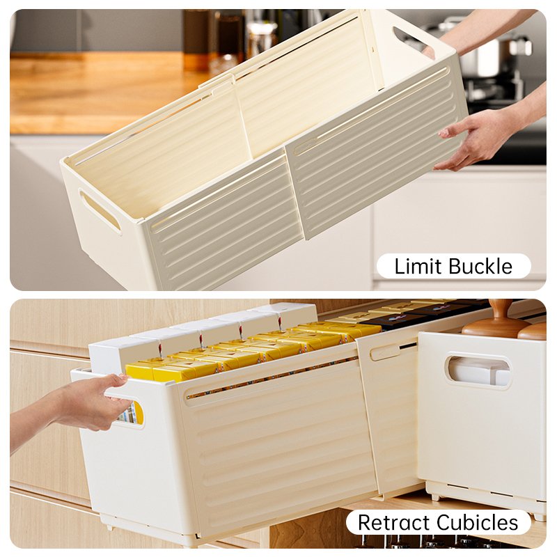 Expandable Wholesale Kitchen Stackable Storage Boxes Containers Plastic Foldable Drinks Storage Drawer Organizer