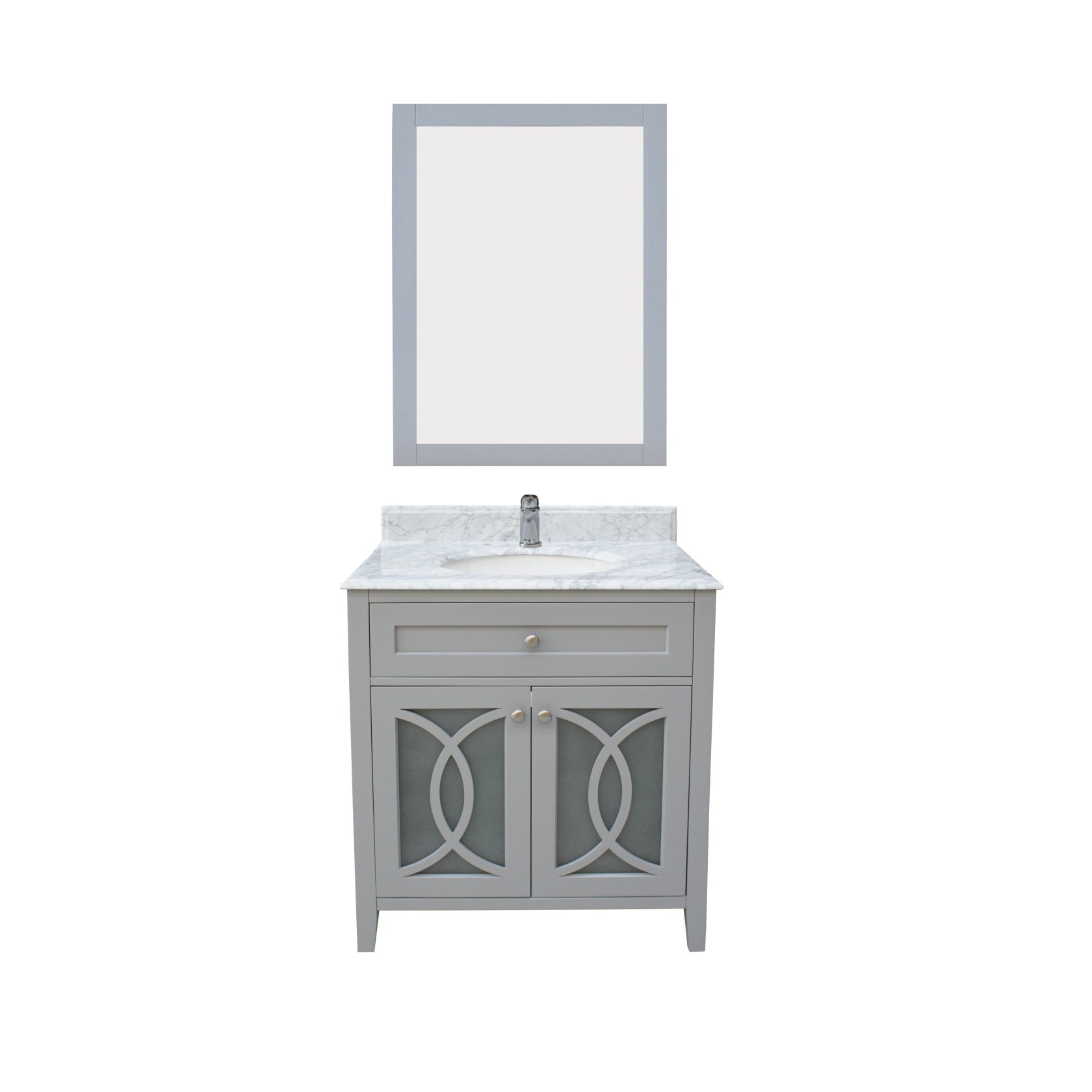Modern Custom-Made Bathroom Vanity Wall Cabinet Lacquer Finish Mirror MDF Carcase PVC Door Hinge Faucet Drawer Basket Storage