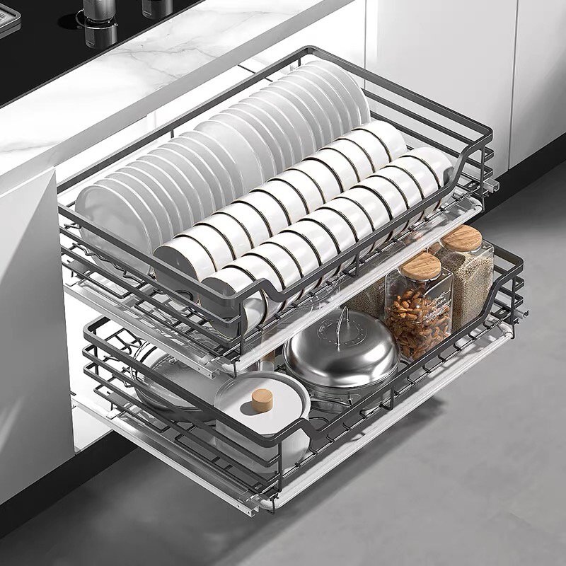 2 Tier Wire Basket Pull Out Shelf Drawer Accessories Pull Out Drawer Wire Basket Pullout Basket Kitchen Cabinet Stainless Steel