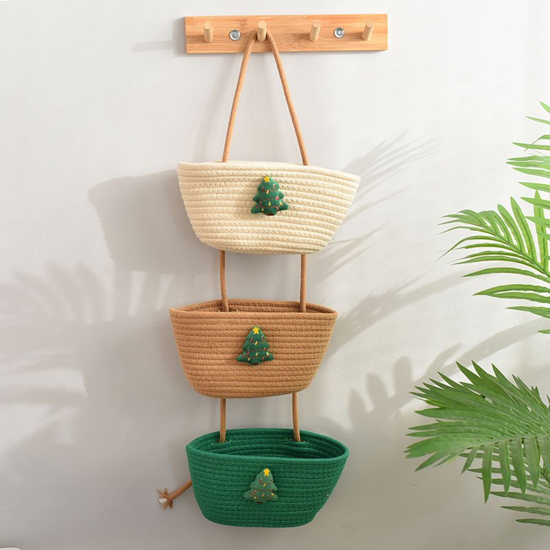 3pcs In 1set Hot Wholesale Cotton Basket Woven Baskets Cat Knitting Storage Hanging Storage box Factory Direct Sales