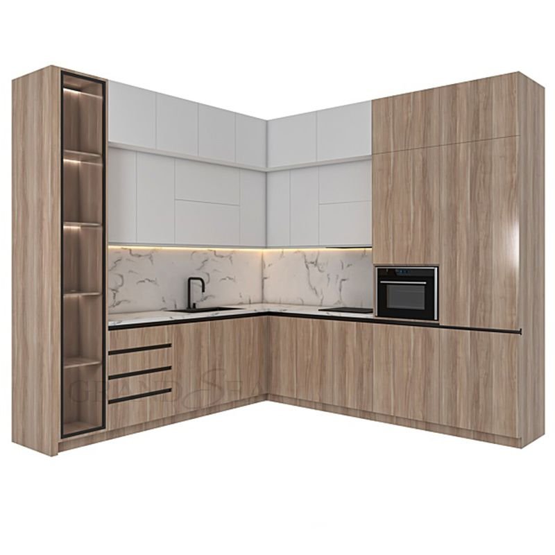 Kitchen and Bath Modern Design Metal Laminate Glossy Kitchen Cabinets Made In China