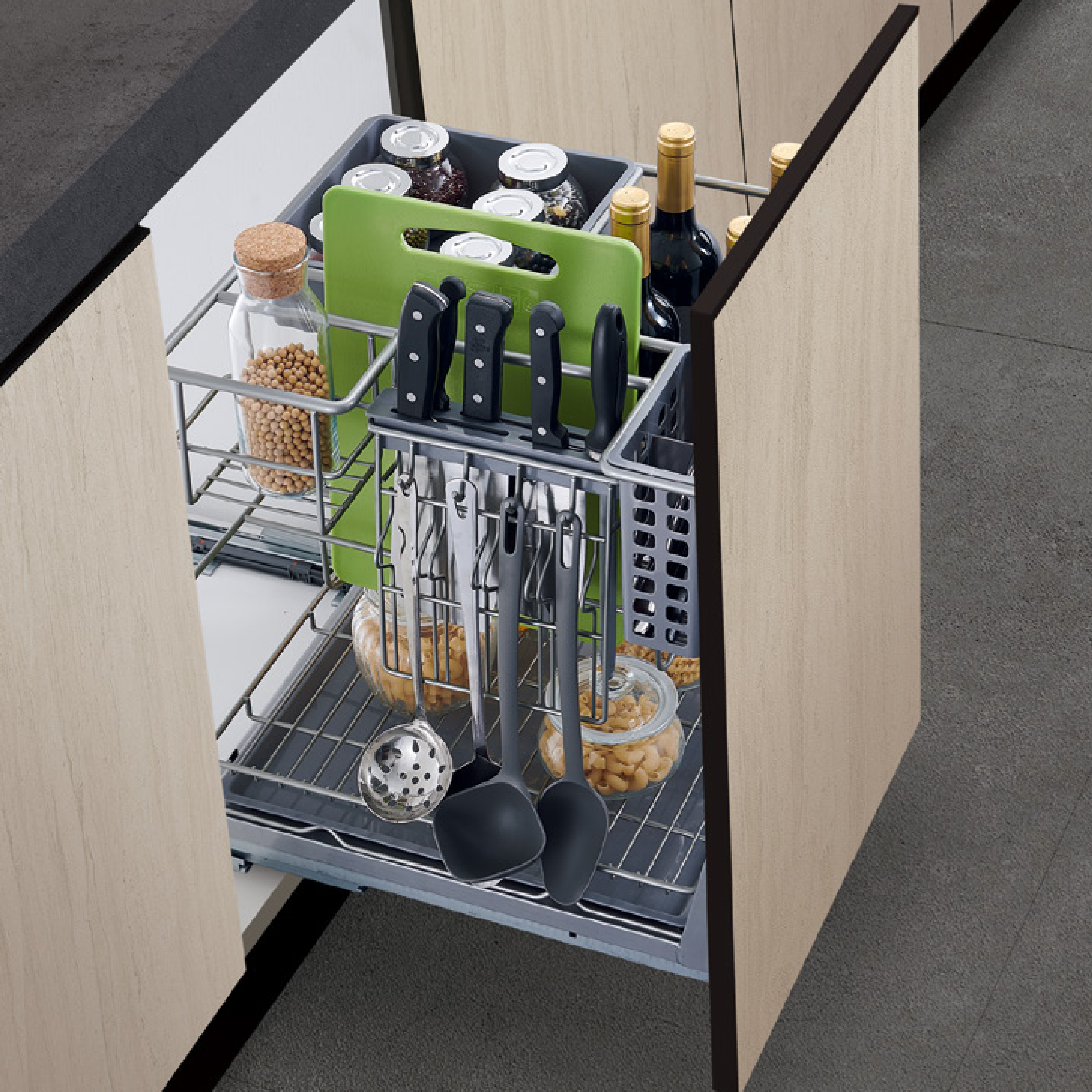 kitchen cabinet accessories soft closing drawer seasoning basket pull out drawer basket kitchen cabinet storage