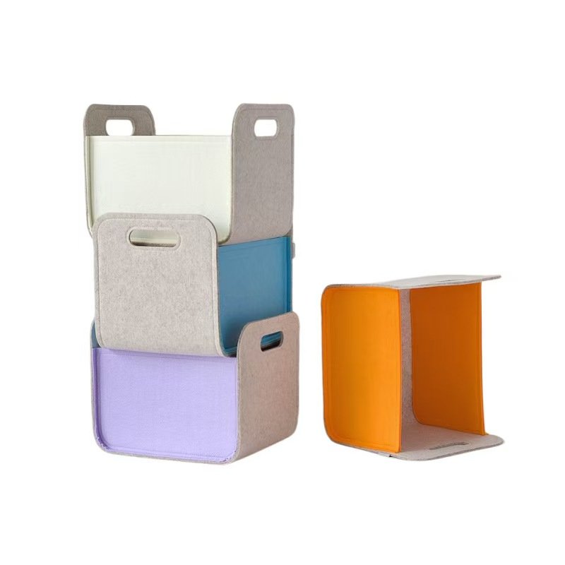 Custom Polyester Felt Fabric Storage Boxes Drawers Cubes Container Large Clothes Bins Storage Bags Baskets For Home Office