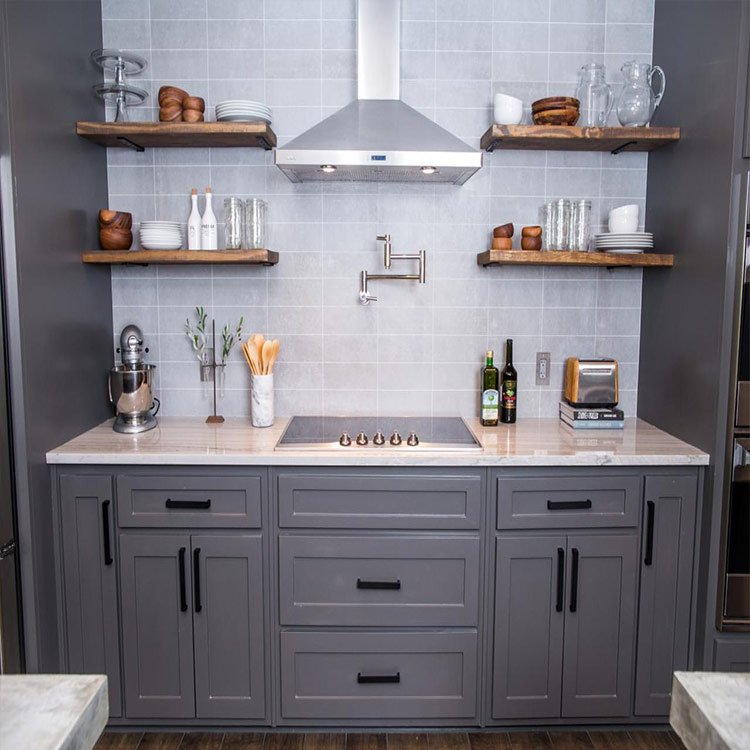 Modern high gloss white cheap kitchen units with wood for sale corner cupboard laminate cream kitchen cabinets