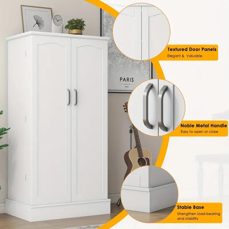 New Adjustable Shelves Buffet Cupboards Sideboard 47 Inches Kitchen Pantry Storage Cabinet Kitchen Pantry Cabinet for Kitchen