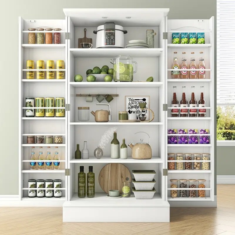 New Adjustable Shelves Buffet Cupboards Sideboard 47 Inches Kitchen Pantry Storage Cabinet Kitchen Pantry Cabinet for Kitchen
