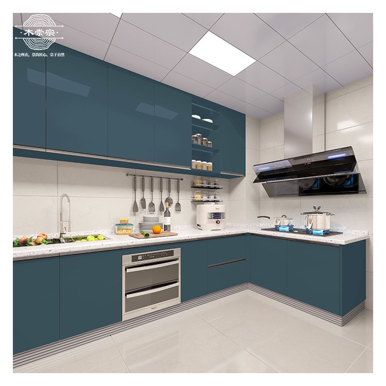green kitchen cabinets mdf kitchen cabinet modern modular flat pack cabinets ankastre set gastro kitchen Custom rta cupboards