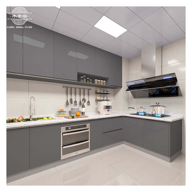 green kitchen cabinets mdf kitchen cabinet modern modular flat pack cabinets ankastre set gastro kitchen Custom rta cupboards