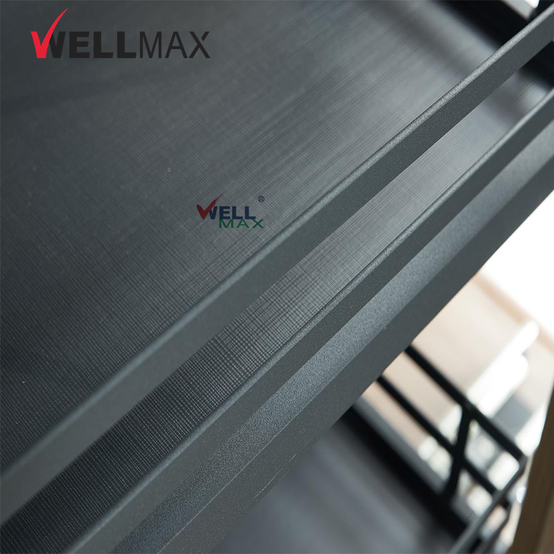 WELLMAX Pantry Organizer Cabinet Soft-Close Slide Tandem Tall Pull Out Larder Unit Basket For Kitchen Storage