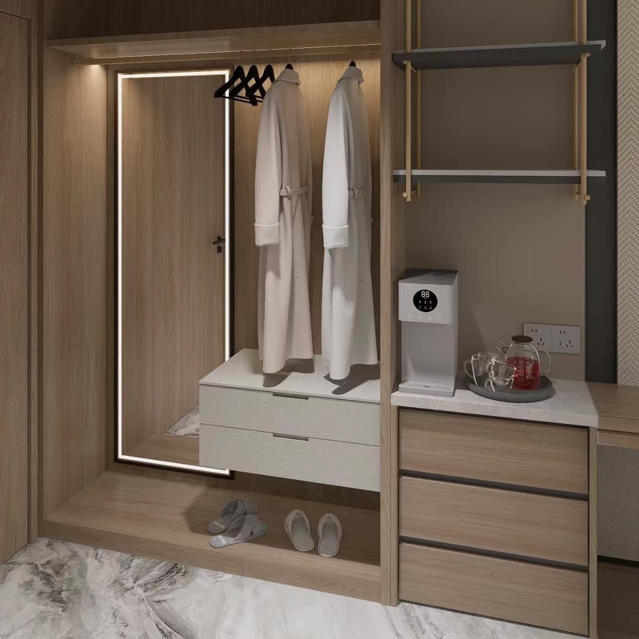 Modern Luxury Apartment Wardrobe Foldable Walk-in Closet Hanging Folding Features Plastic Storage Cabinet Home Wardrobe