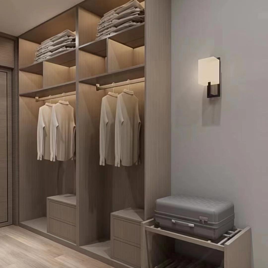 Customized Modern Wooden Convertible Wardrobe Cabinet with Hanging Feature for Bedroom for Villa Application Wardrobe