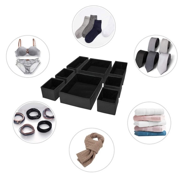 Foldable PP Non Woven Collapsible Underwear Basket Cube Storage Box Closet Clothes Wardrobe Organizer