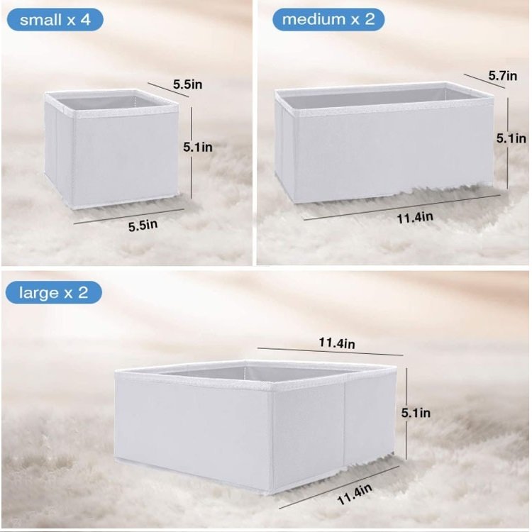 Foldable PP Non Woven Collapsible Underwear Basket Cube Storage Box Closet Clothes Wardrobe Organizer