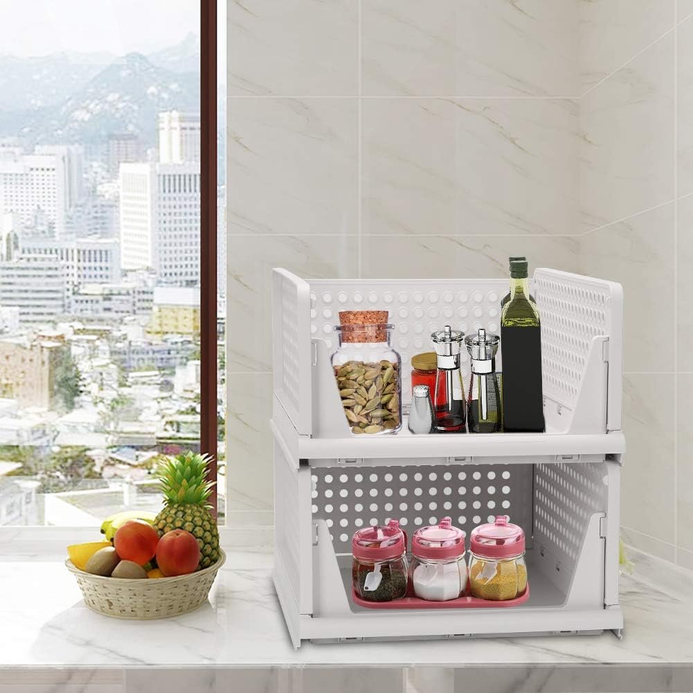 Home Closet Organizer Wardrobe Storage Box Folding Plastic Drawer Organizer Stackable Shelf Baskets Stackable Shelf Baskets