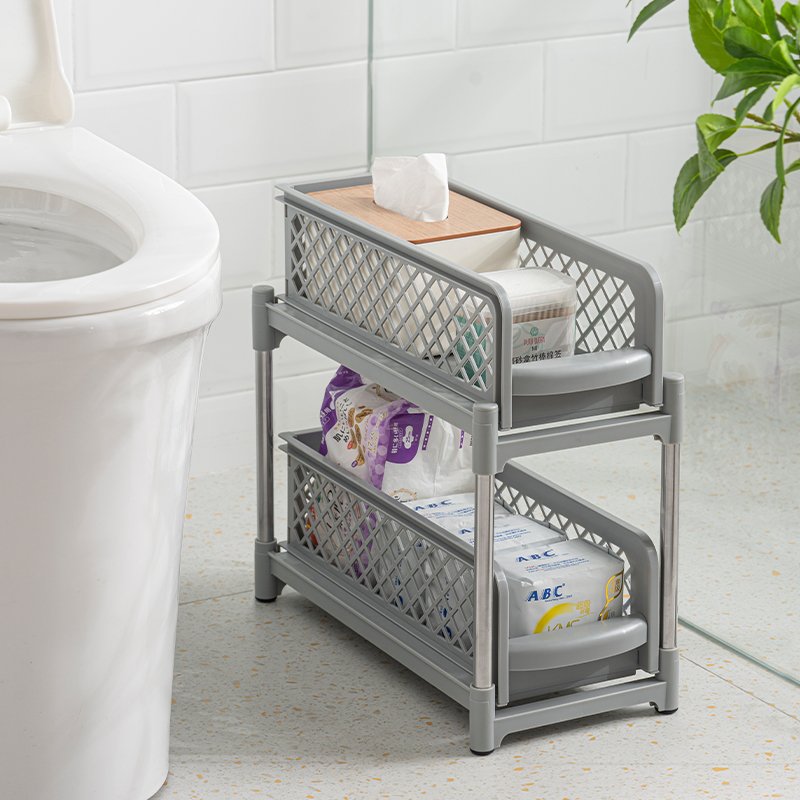 Space Saving Kitchen Cabinet Stacked Drawer Type Holder Storage Supplies Sliding Spice Rack Under Sink Organizer