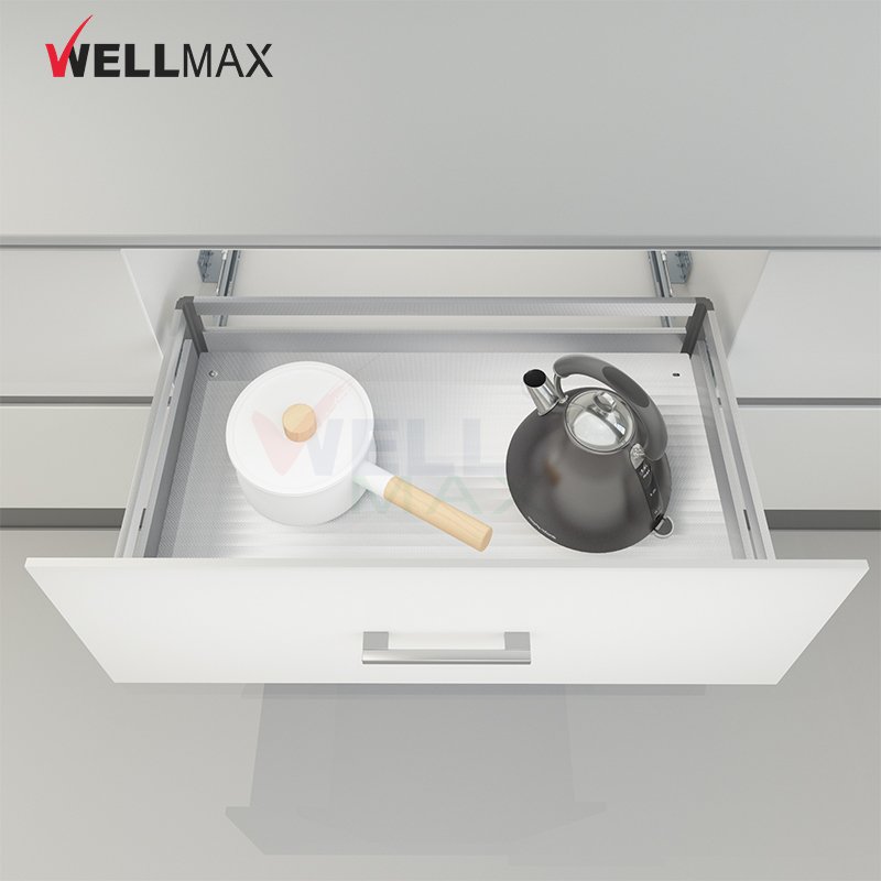 WELLMAX Kitchen Drawer Basket Pull Out Basket In Cabinet With Soft Slide Dish Rack