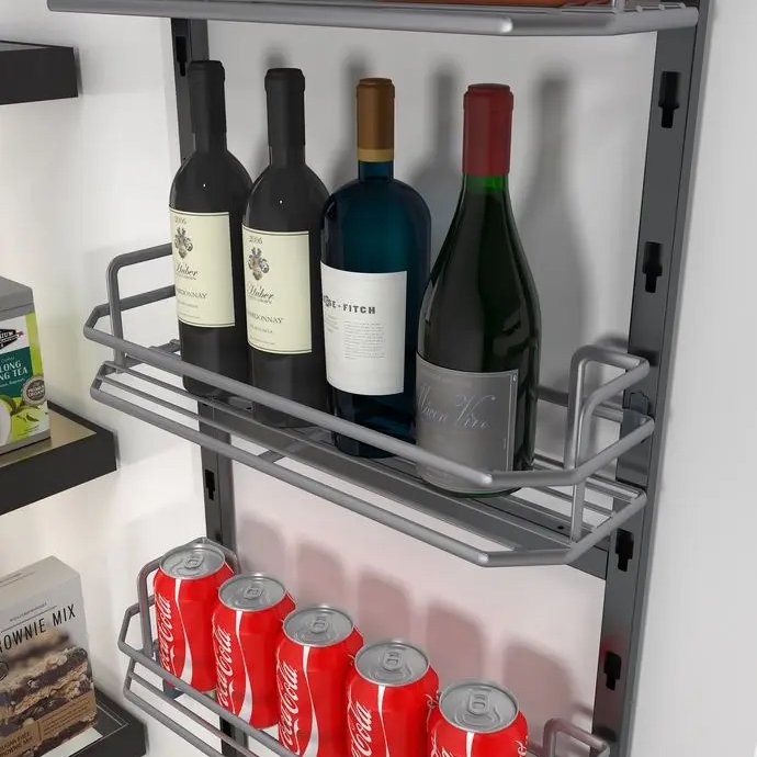 Factory Kitchen Pantry Organizer Cabinet Swivel Steel Soft Closing Sliding Larder Tall Unit Pull Out Basket