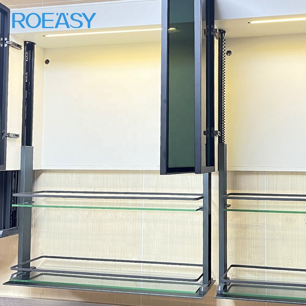 Roeasy Custom Home Kitchen Electric Lift Kitchenware Basket Drop Down Storage Wall Cabinet Basket Wholesale