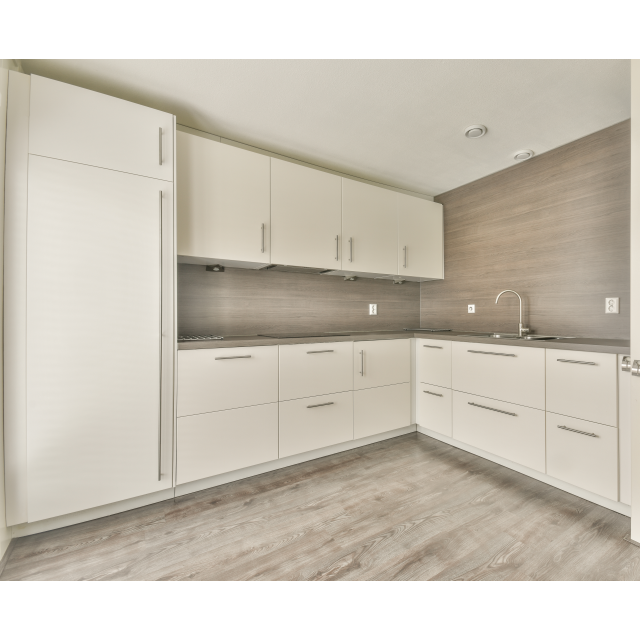 High Quality Custom White Modern Style Kitchen Cabinets with Glossy Lacquer Finish Self-Assemble Inside Drawer Baskets