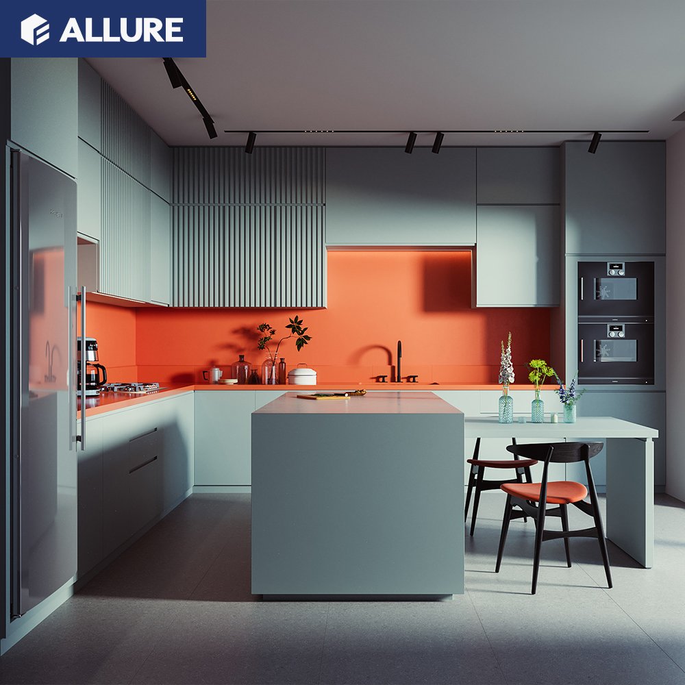 Allure United States Handle Furniture Prefab Room Home Designs Cheap Kitchen Cocina Completa For Sale Kitchen Cabinets