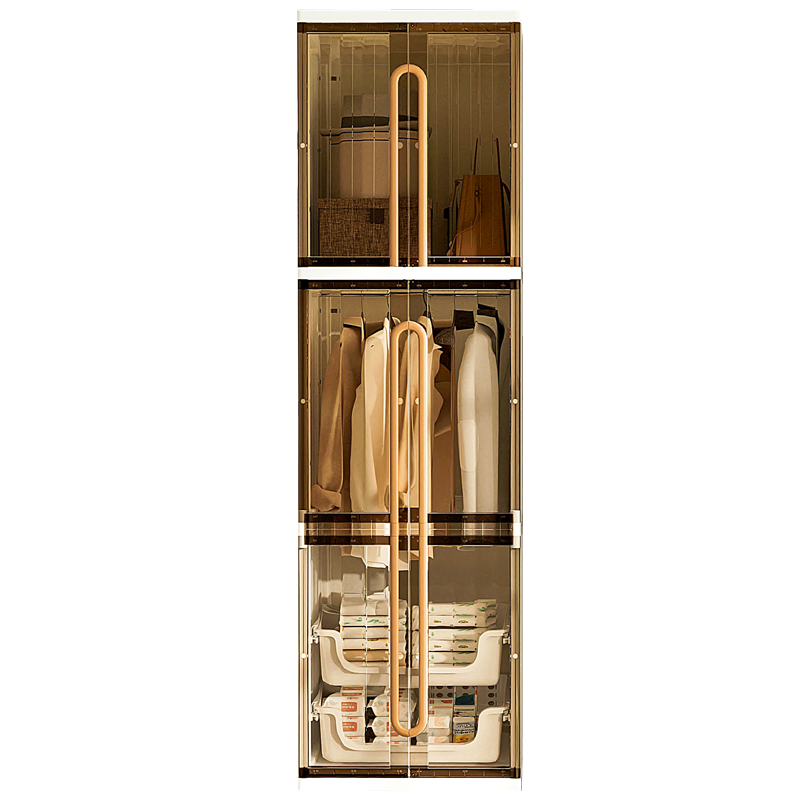 Modern foldable double door plastic cabinet storage simple home baby wardrobe plastic storage drawers