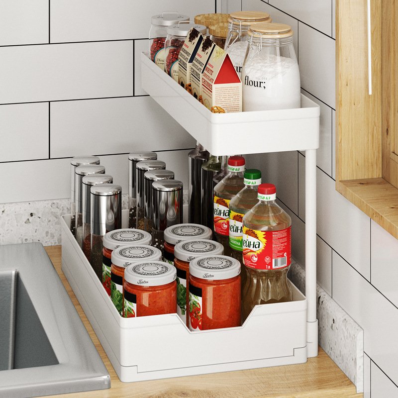 kitchen Accessories Spice Rack For Cabinet Basket Under Sink Organizers Pull Out Sliding Drawers Kitchen storage holders