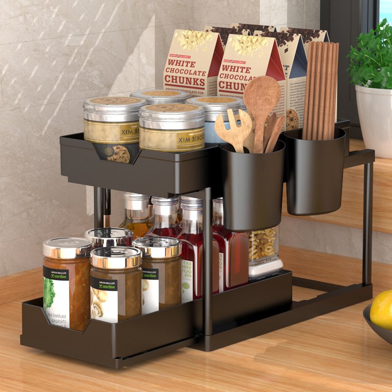 kitchen Accessories Spice Rack For Cabinet Basket Under Sink Organizers Pull Out Sliding Drawers Kitchen storage holders