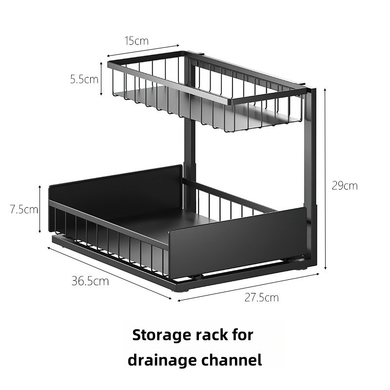 Kitchen cabinet organizer under sink storage organizer Pull out drawer basket organizer
