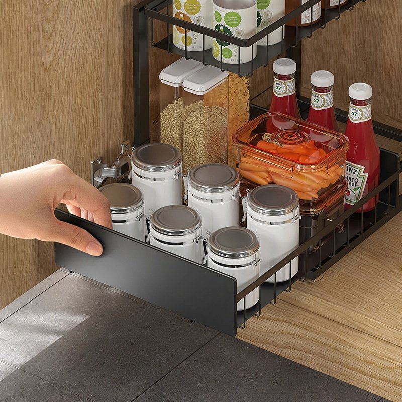 Kitchen cabinet organizer under sink storage organizer Pull out drawer basket organizer
